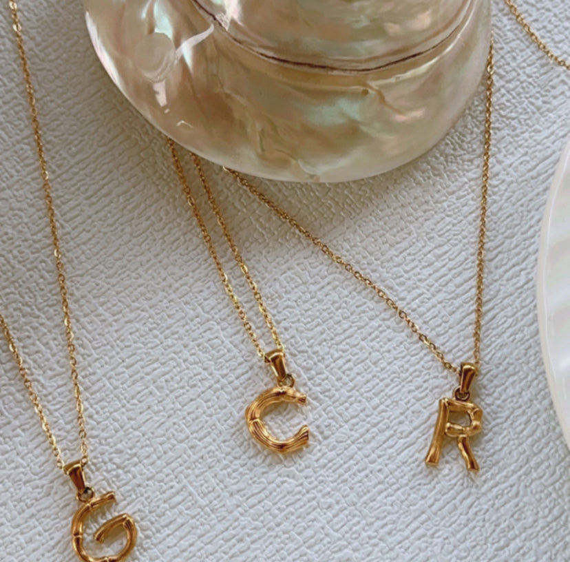 Bamboo Alphabet Necklace￼