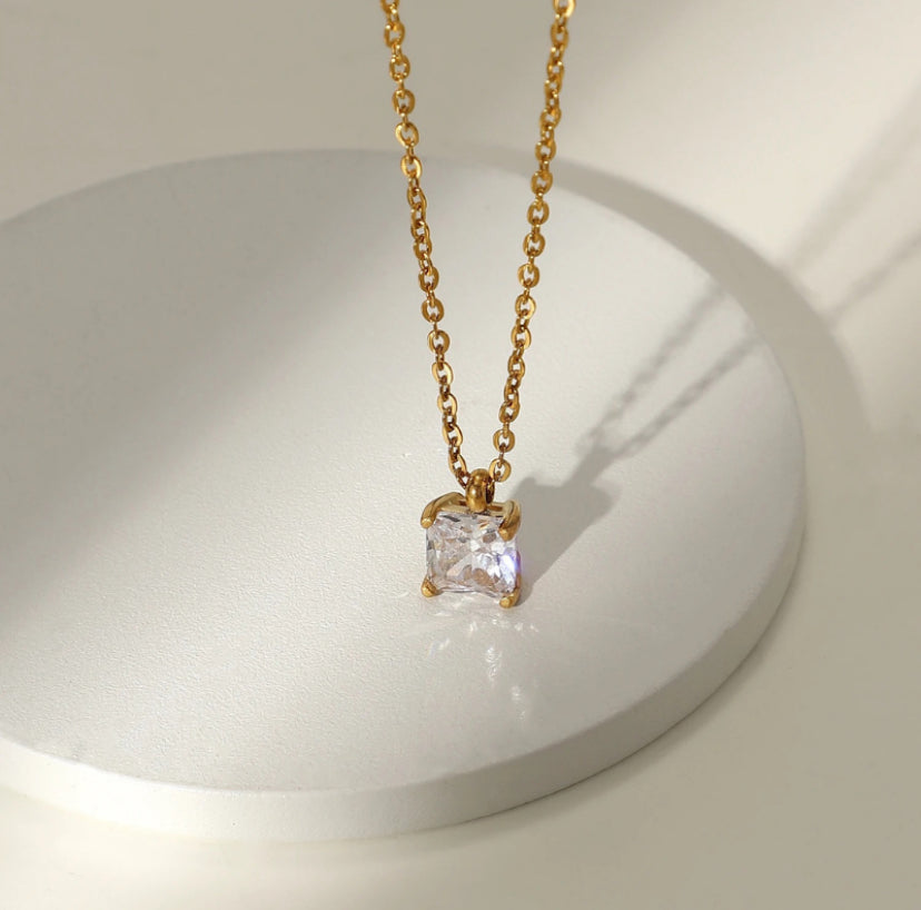 Brianna Square Zircon Necklace