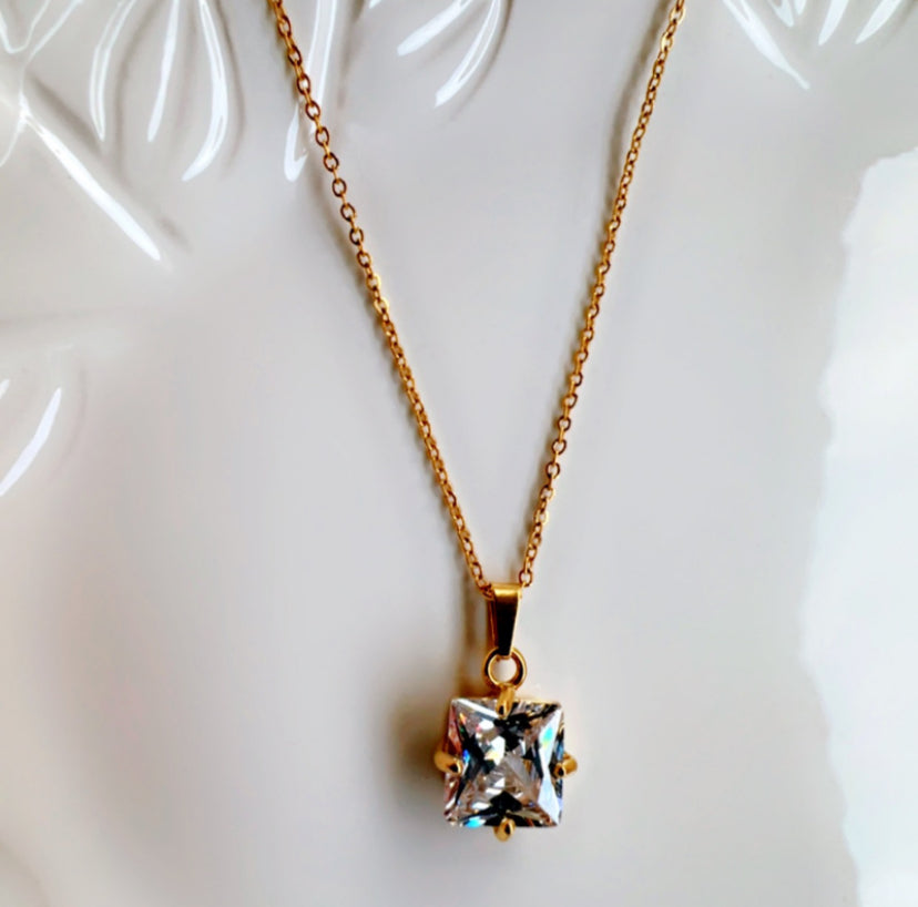 Brianna Square Zircon Necklace