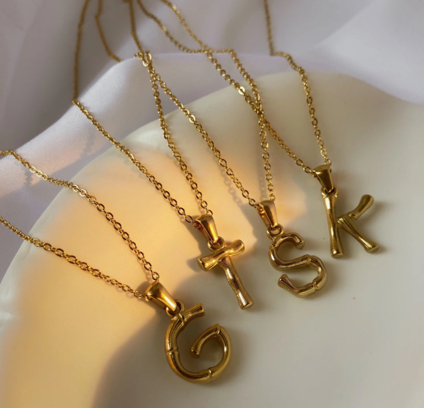 Bamboo Alphabet Necklace￼