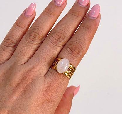 Chunky Rose Quartz Ring