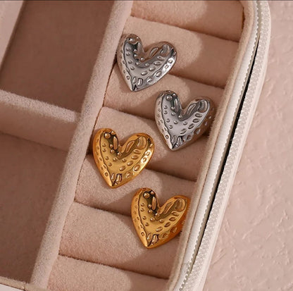 Lily Heart Studs