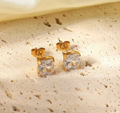 Tessa Square Zircon Studs