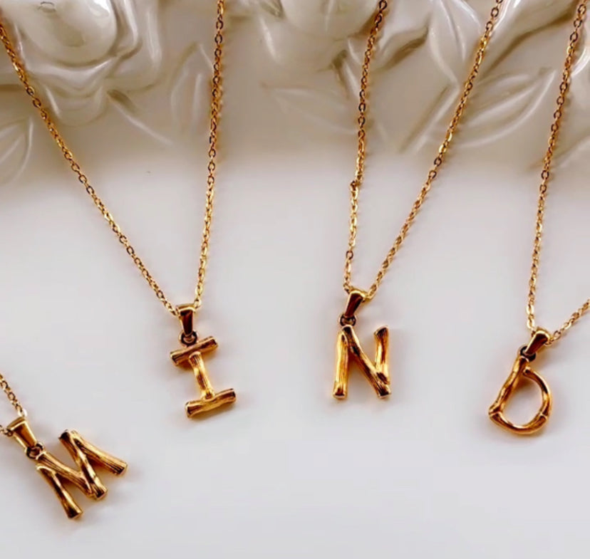 Bamboo Alphabet Necklace￼