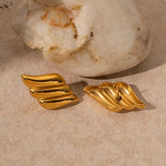 Golden Ripple Studs