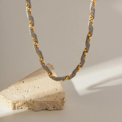 Twisted Silver & Gold Necklace