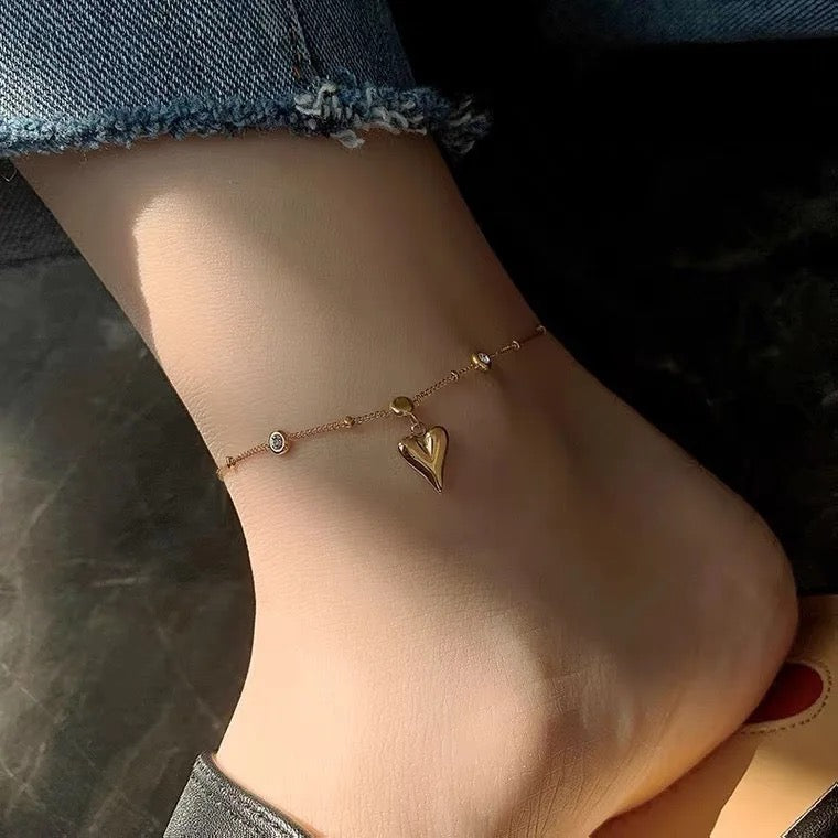 Mi Amore Heart Anklet