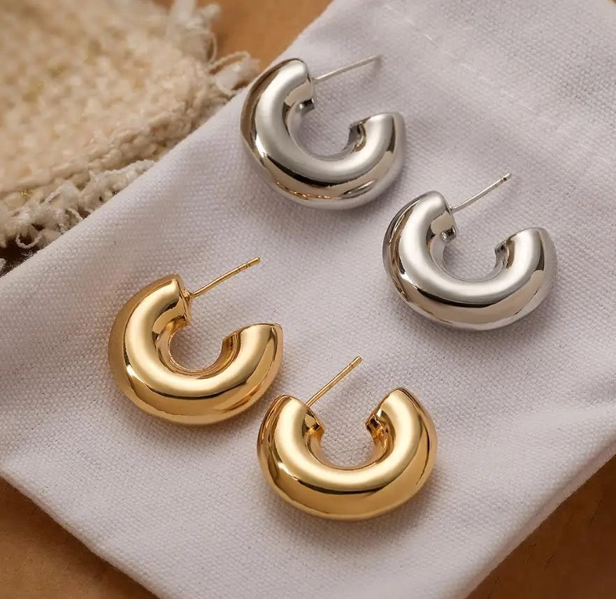 Bold C-Shaped Hoops