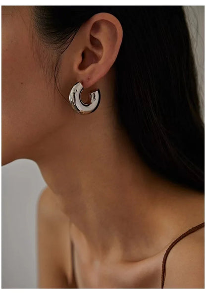 Bold C-Shaped Hoops