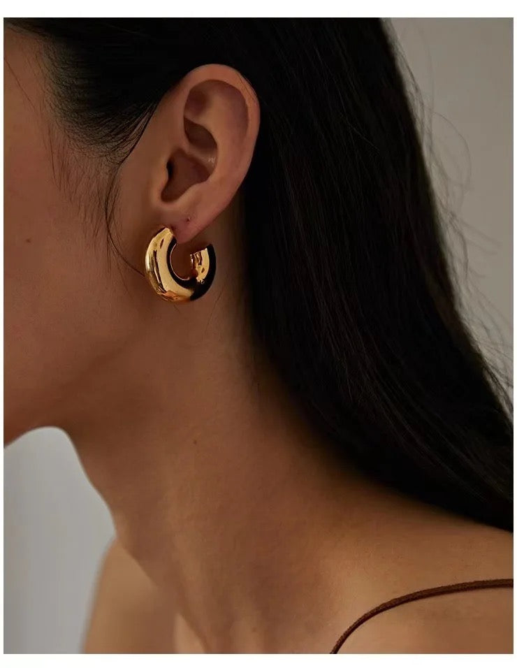 Bold C-Shaped Hoops