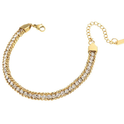 Double Chain Diamonťe Bracelet