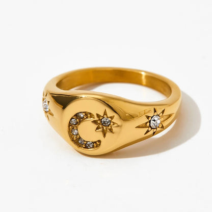 Star and Moon Ring