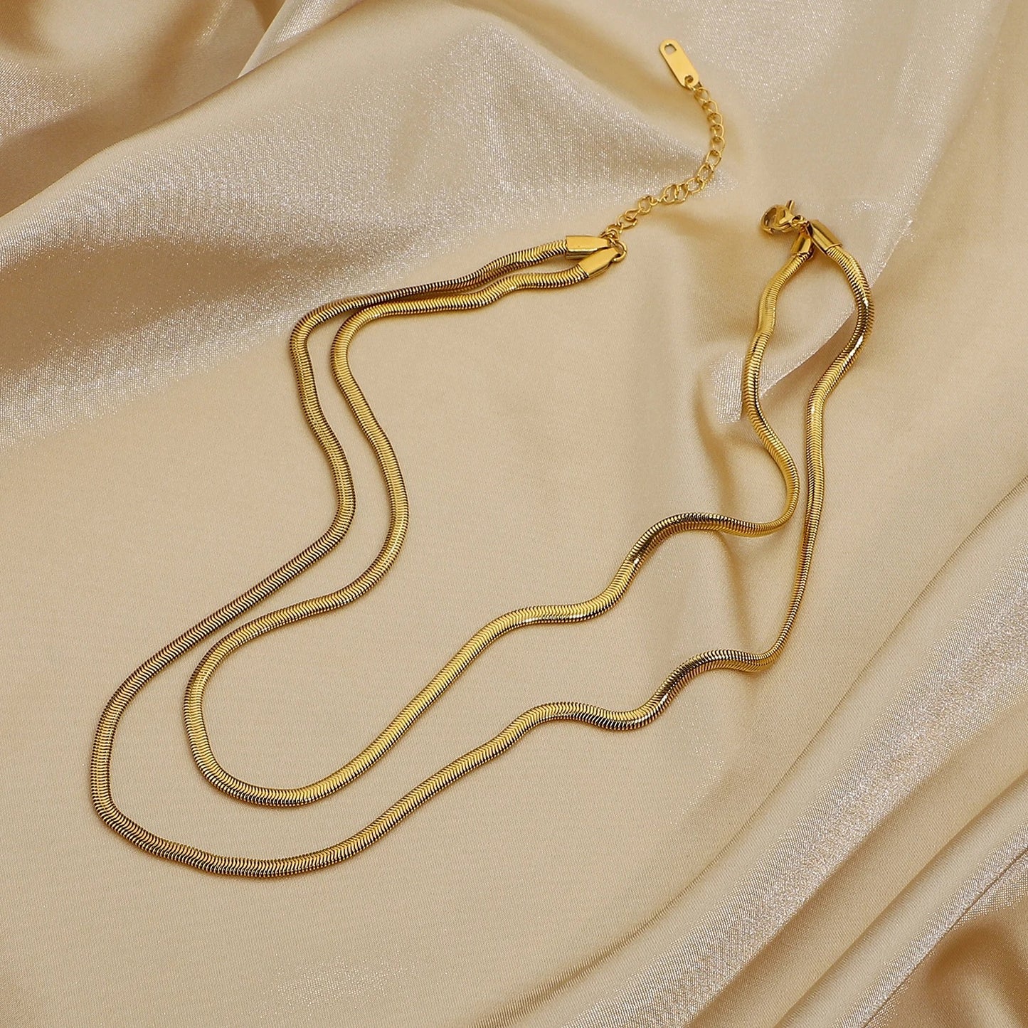 Double Layered Snake Chain Necklace