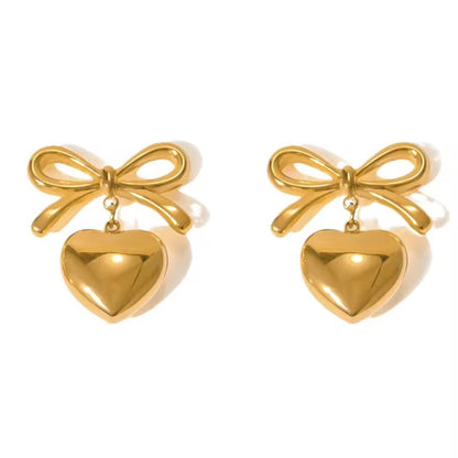 Bow Heart Earrings