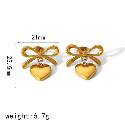 Bow Heart Earrings