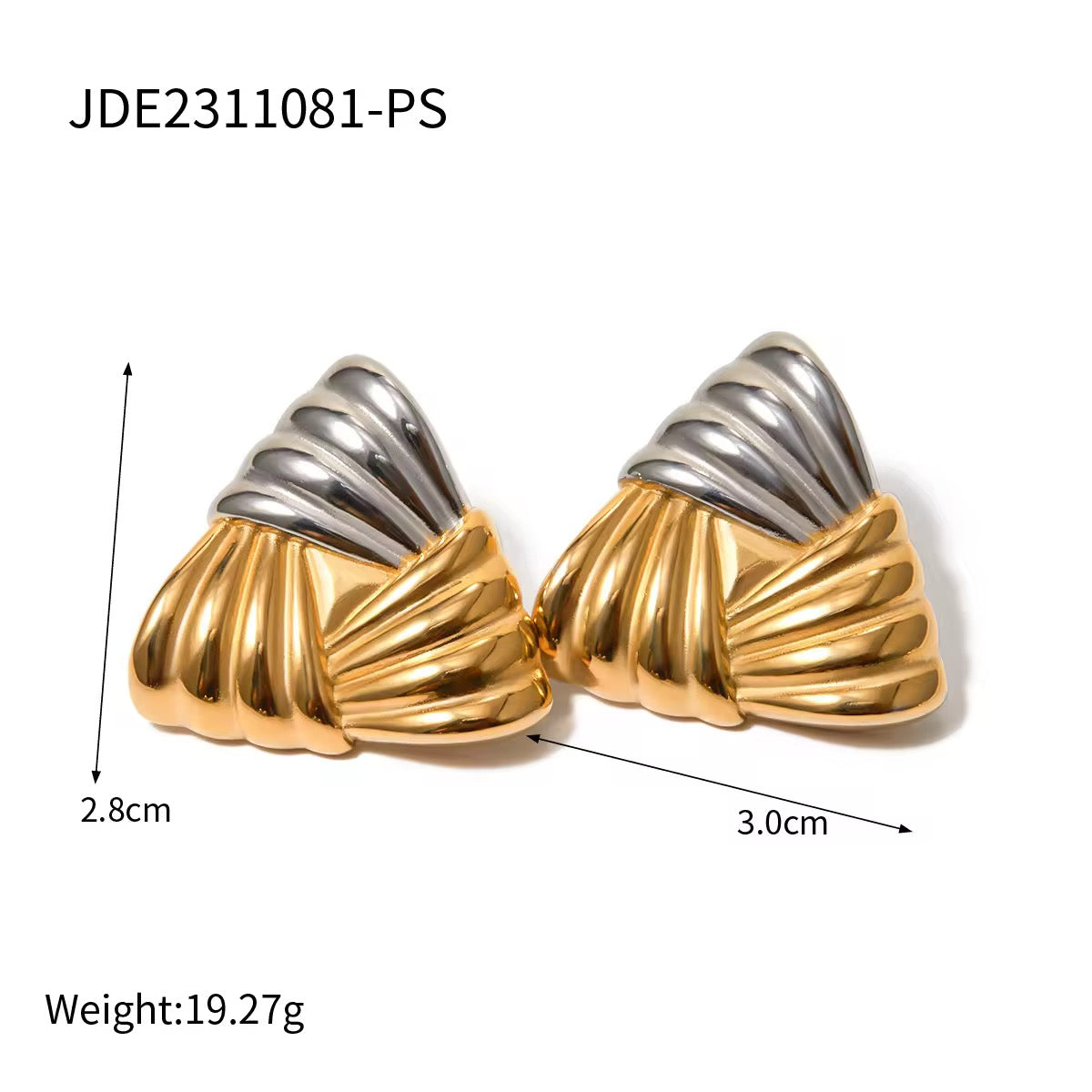 Dual Tone Triangular Studs