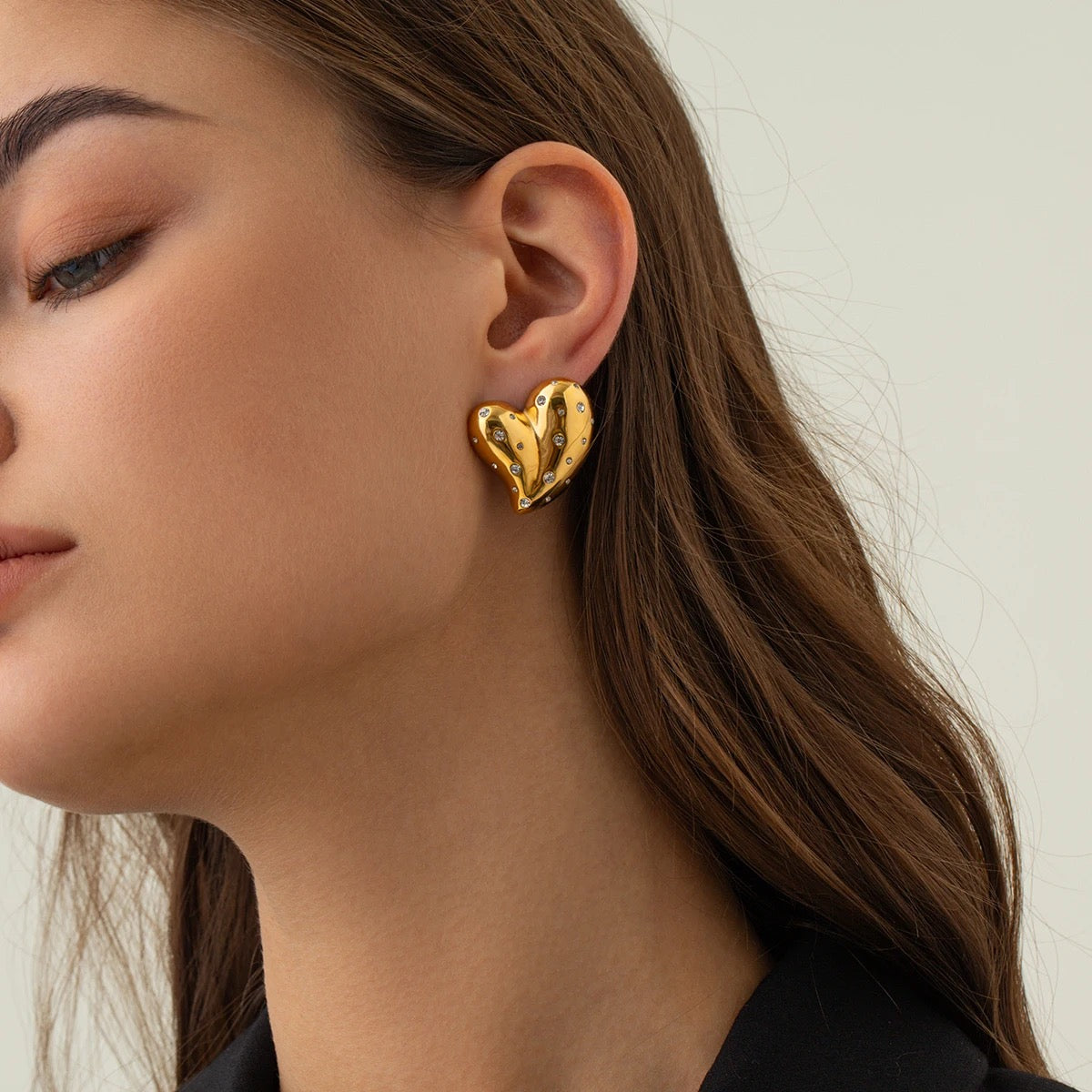 Studded Heart Earrings