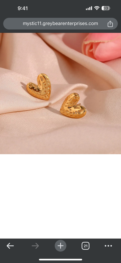 Lily Heart Studs