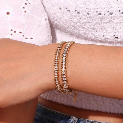 Double Chain Diamonťe Bracelet