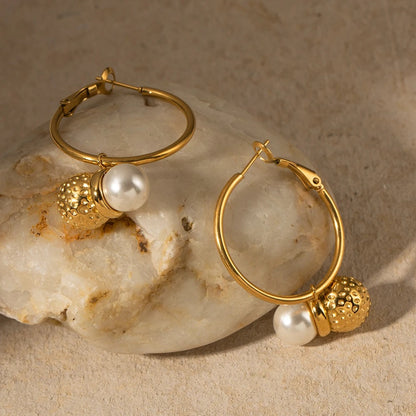 Pearl Hammered Hoops