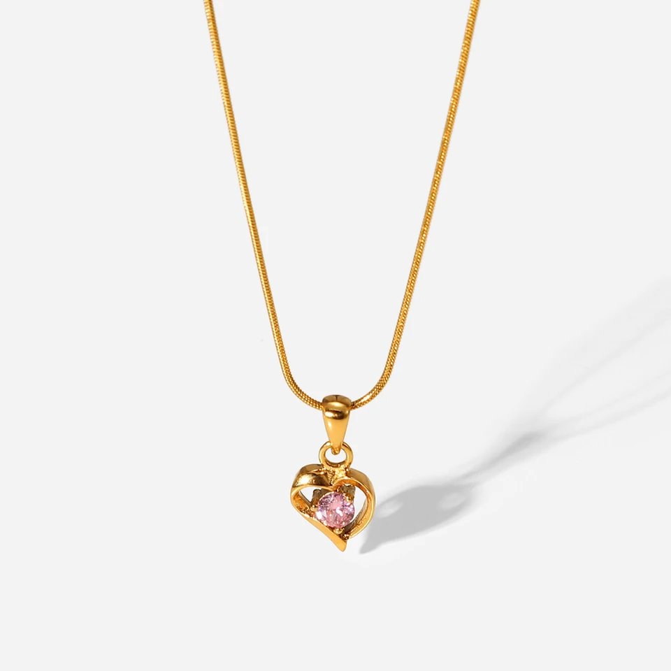 Kiara Pink Heart Necklace