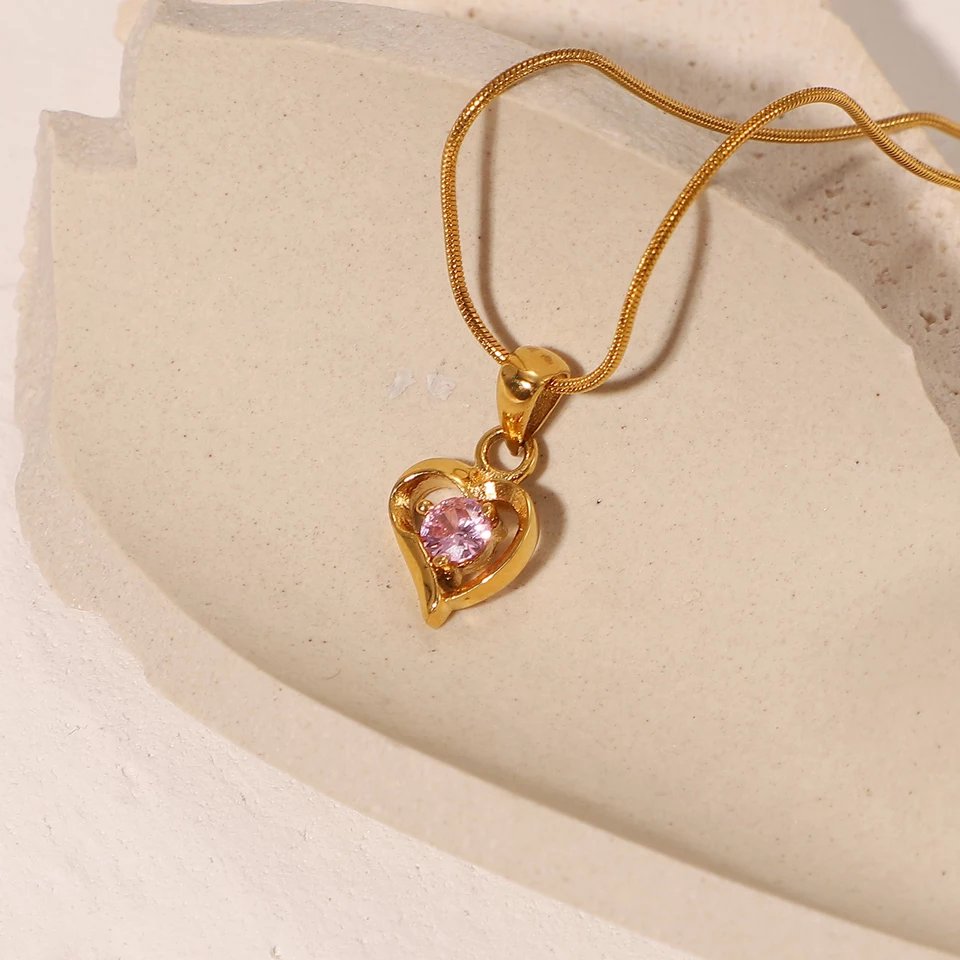 Kiara Pink Heart Necklace