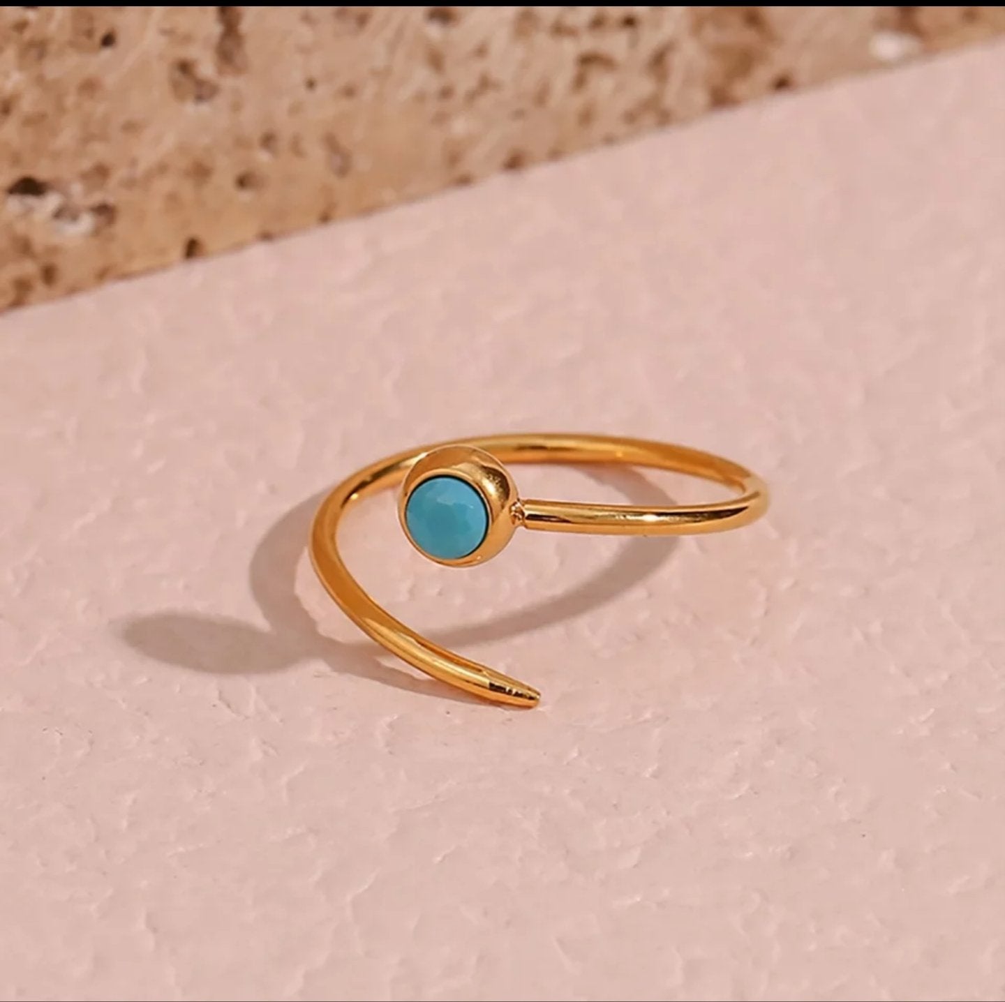 Wren Natural Turquoise stone open ended ring