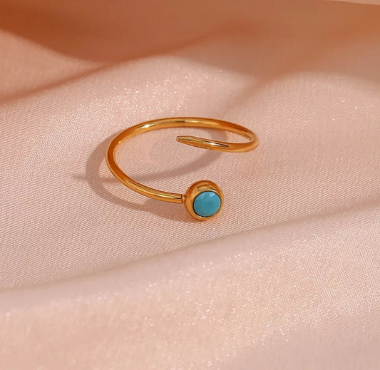 Wren Natural Turquoise stone open ended ring