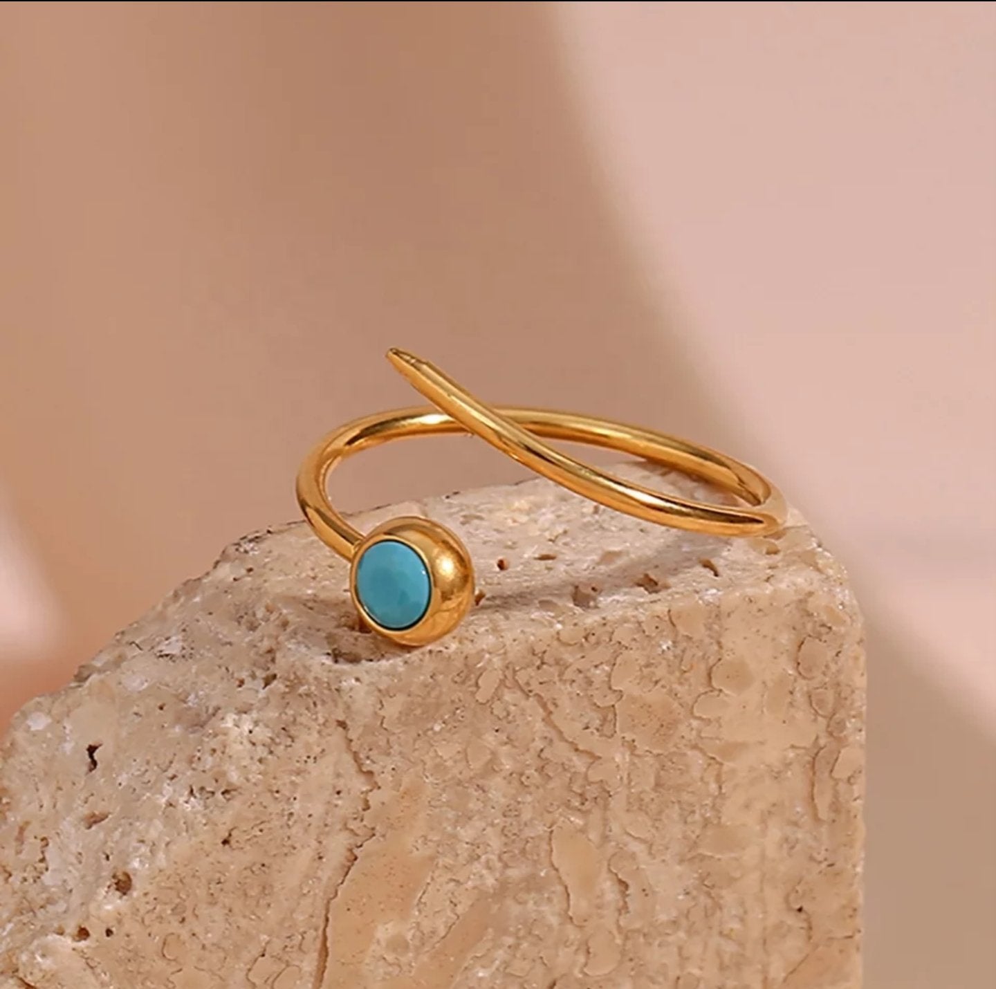 Wren Natural Turquoise stone open ended ring