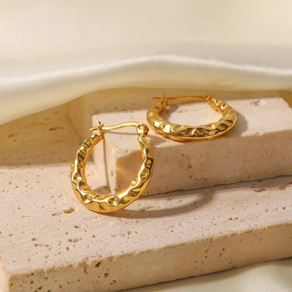 Monroe Beaten Gold Hoops