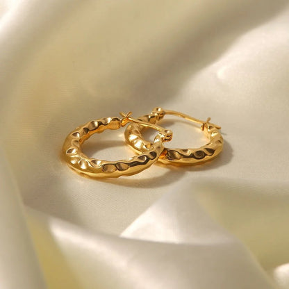 Monroe Beaten Gold Hoops