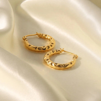 Monroe Beaten Gold Hoops