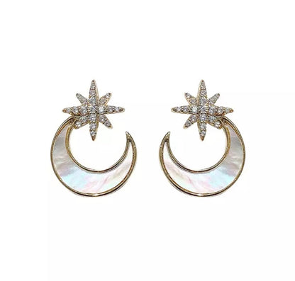 Celene Crescent Moon Studs