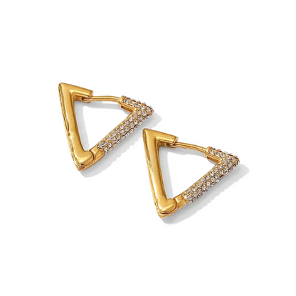 Lydia Triangular Zircon Hoops