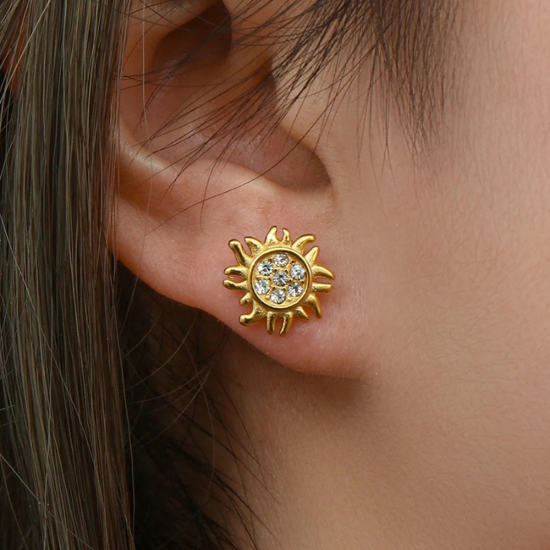 Luciana Studded Sun Earrings