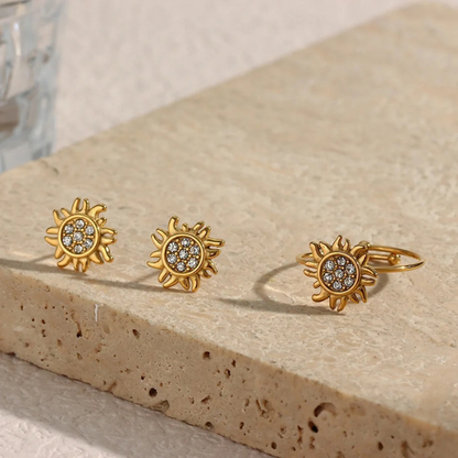 Luciana Studded Sun Ring