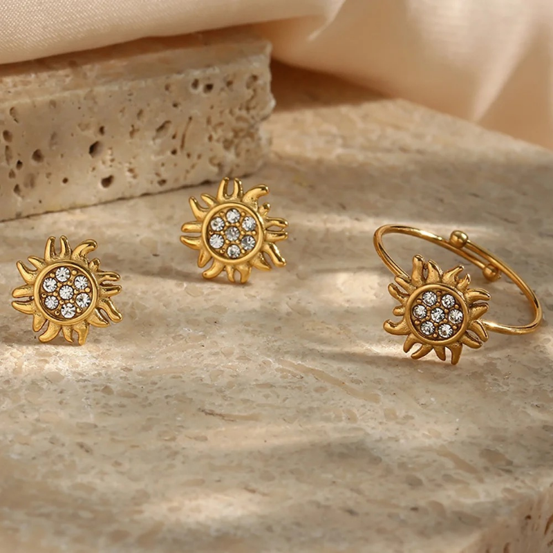 Luciana Studded Sun Earrings