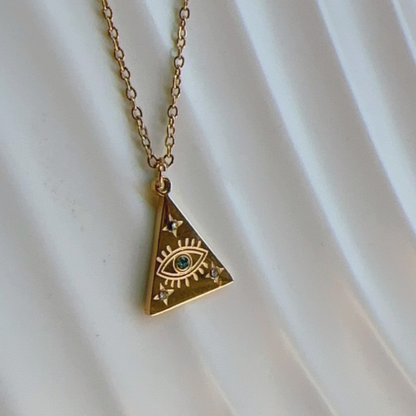 Triangle Evil Eye Necklace