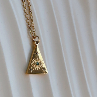 Triangle Evil Eye Necklace