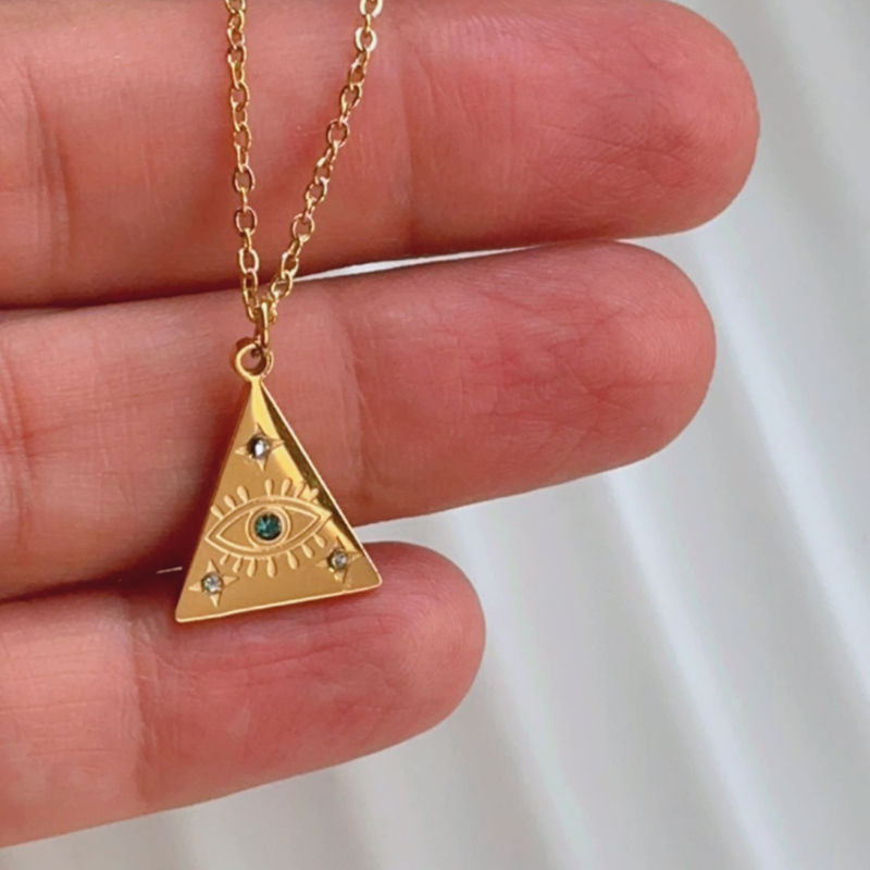 Triangle Evil Eye Necklace