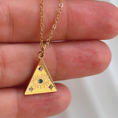 Triangle Evil Eye Necklace