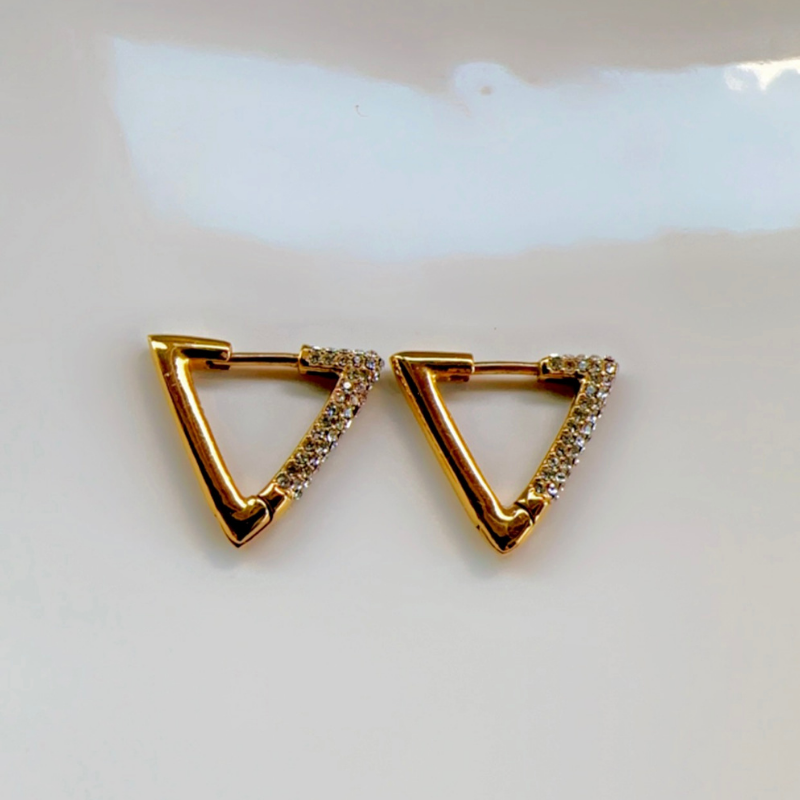 Lydia Triangular Zircon Hoops