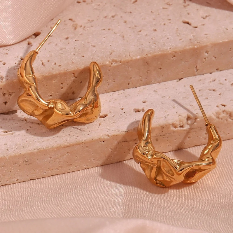 Molten Gold Half Hoops