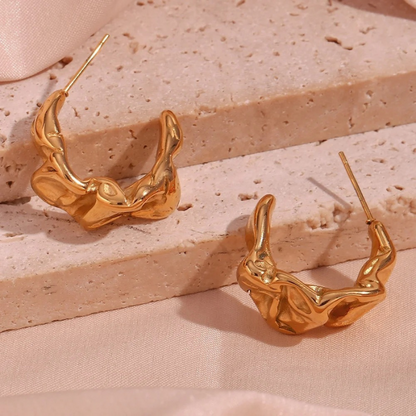 Molten Gold Half Hoops