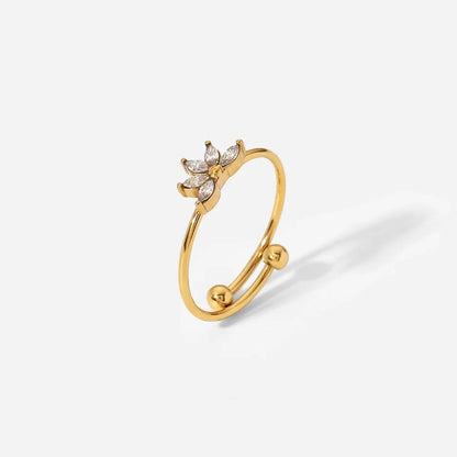 Summer Floral Zircon Ring