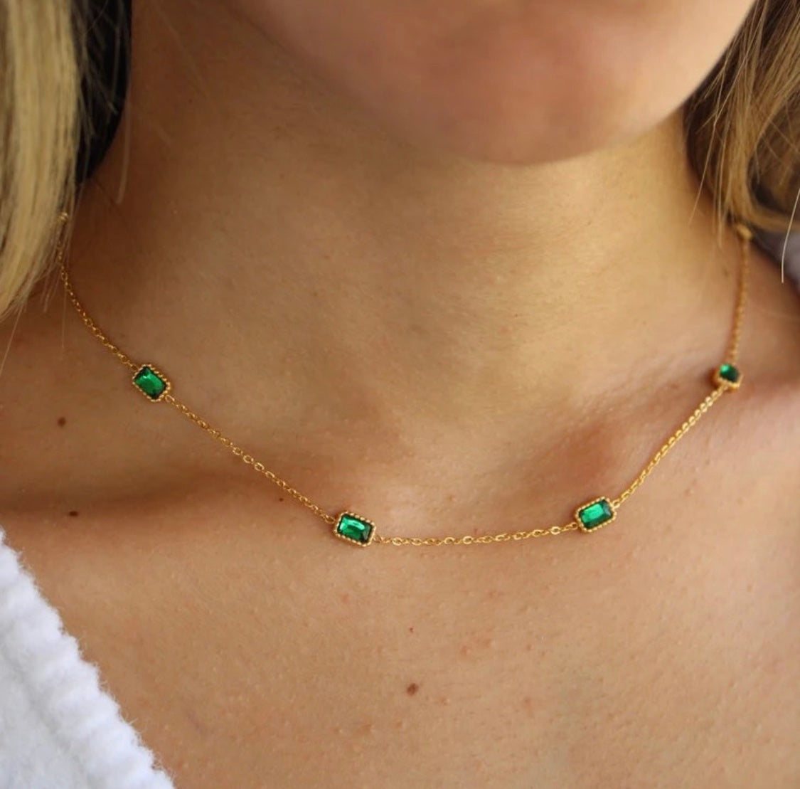 Quinn Green Stone Necklace