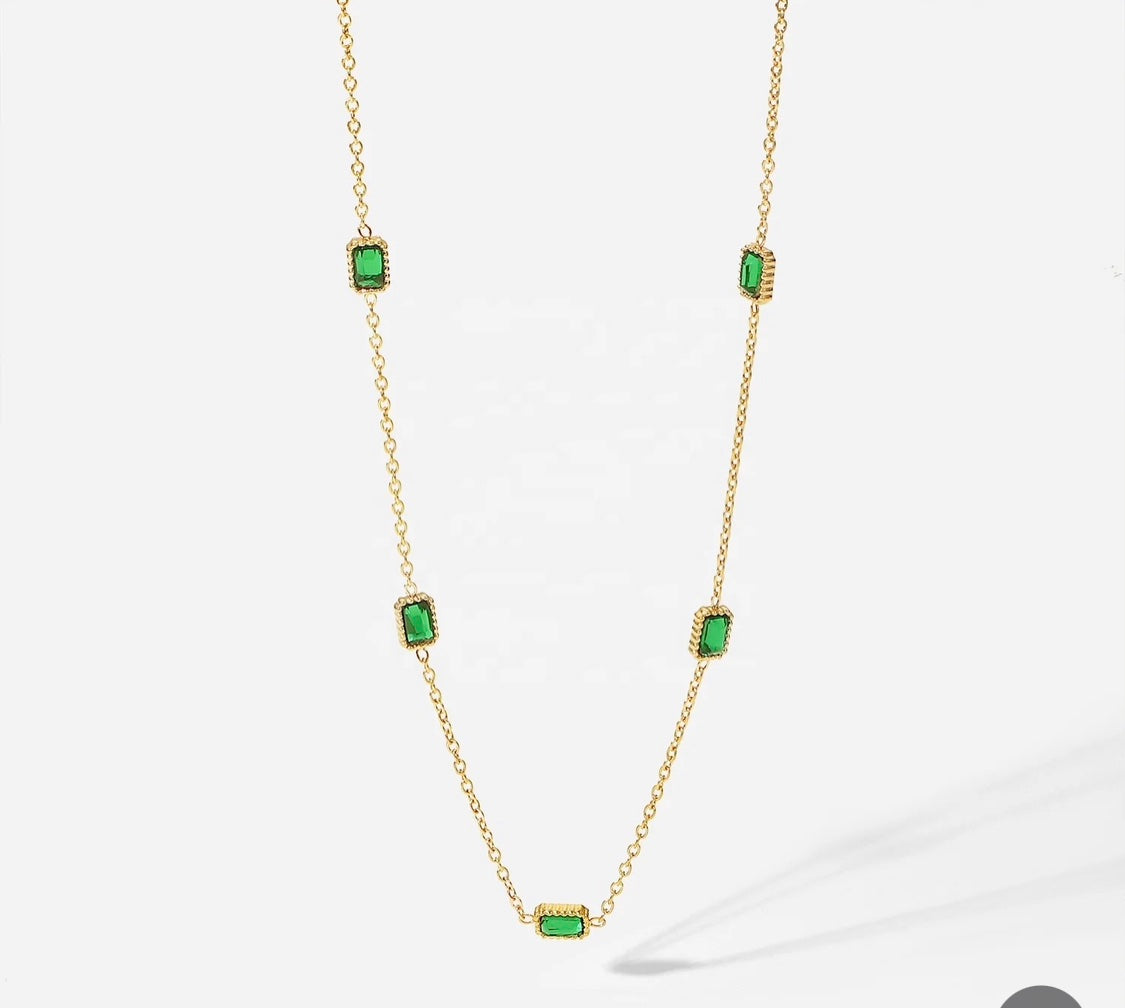 Quinn Green Stone Necklace