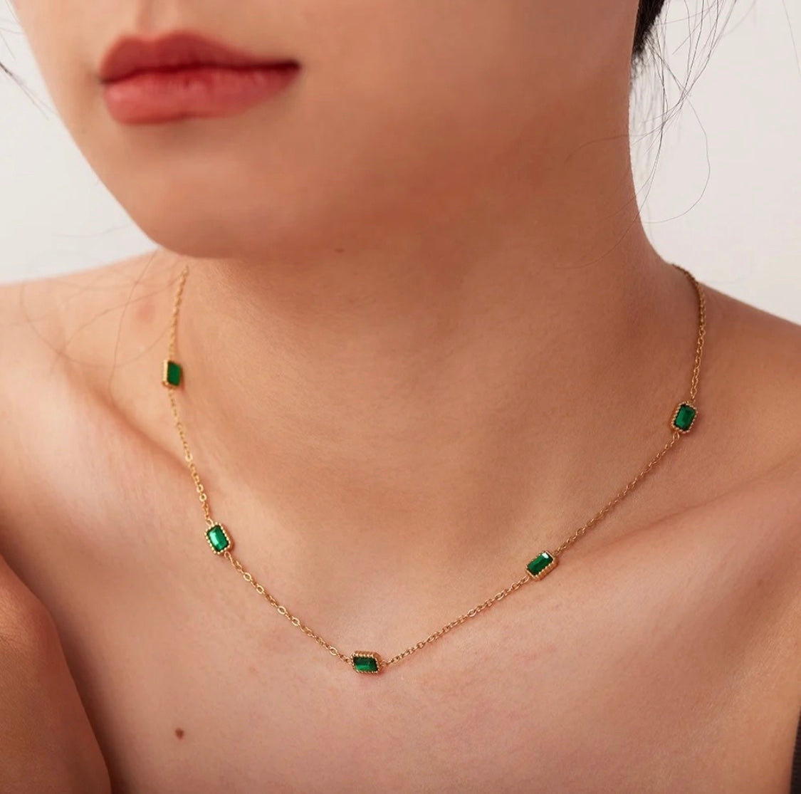 Quinn Green Stone Necklace