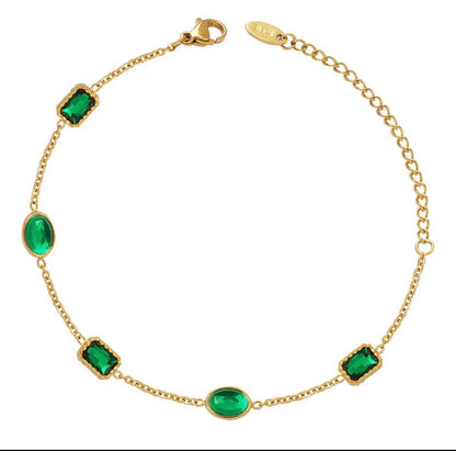 Quinn Green Stone Bracelet